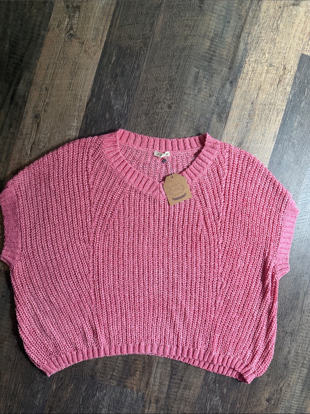 Kori- chunky pink/coral oversized sweater size S/M